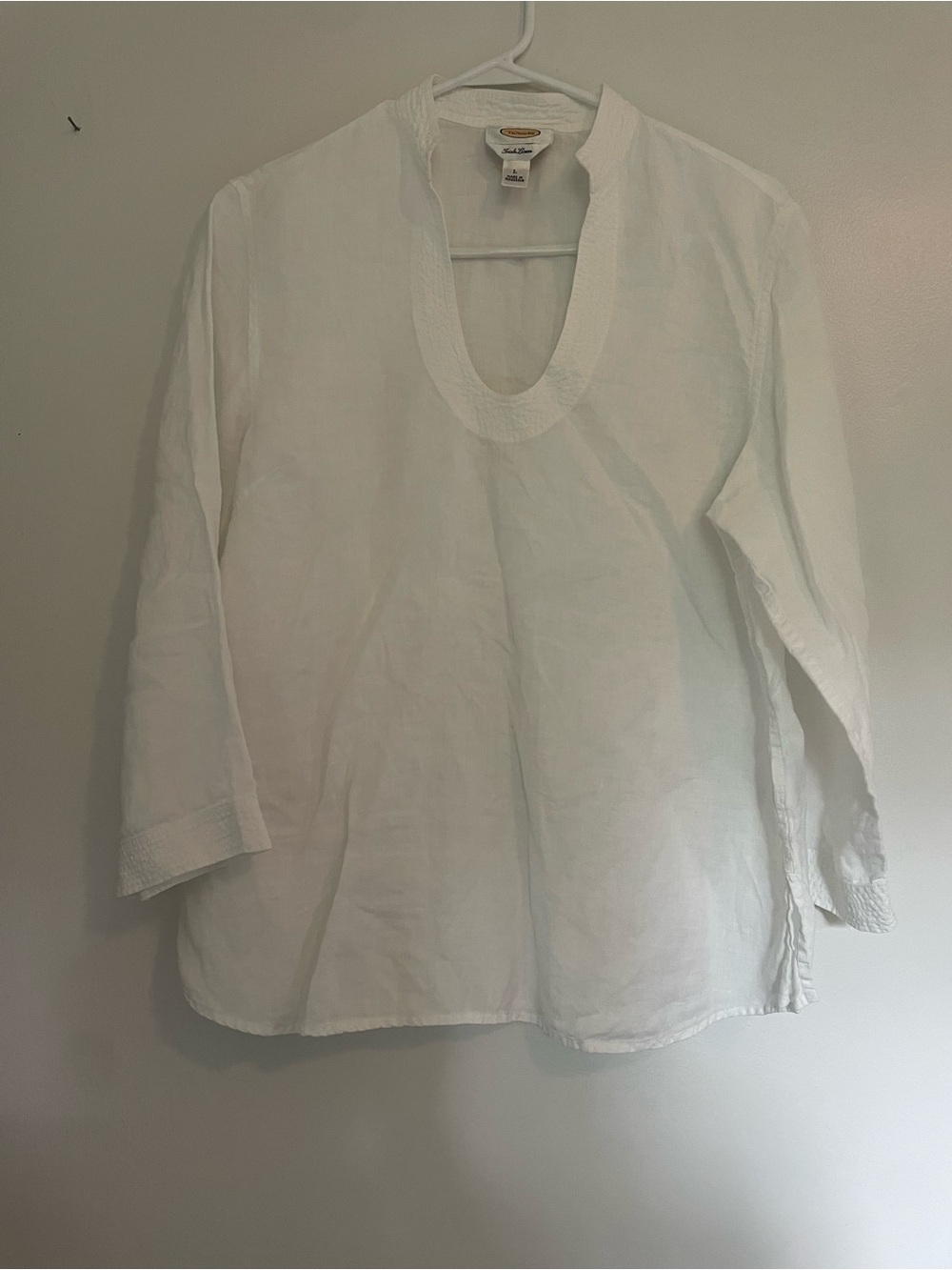 Talbots White 100% Irish Linen Tunic